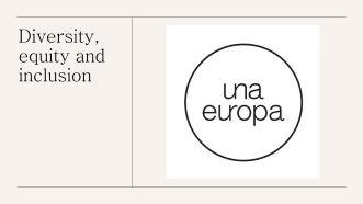 Diversity, equity and inclusion